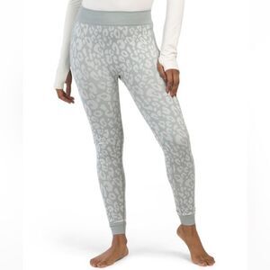 Sweaty Betty Blue Leopard Print Jacquard Base Layer Leggings Size Small